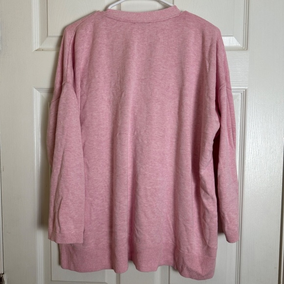 Talbots Pink Cotton Blend Valentine's Day Preppy Minimalist Cardigan Women 2X - Picture 5 of 6